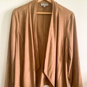 JM Collection faux suede blazer/ cardigan